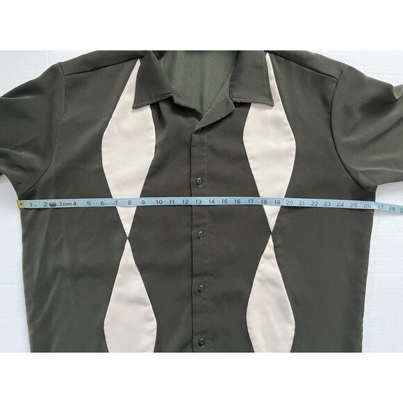 Steady Clothing Diamond Duo Rockabilly Bowling Button Down Shirt Green Size XL - Picture 4 of 4